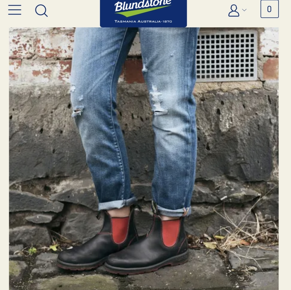 Blundstone Black and Red Chelsea Boot